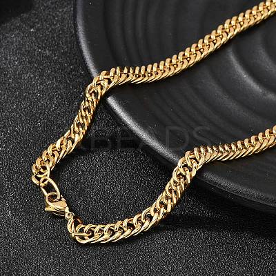 5.5MM 304 Stainless Steel Cuban Link Chain Necklaces for Men LS-NJEW-B134-08A-G-1
