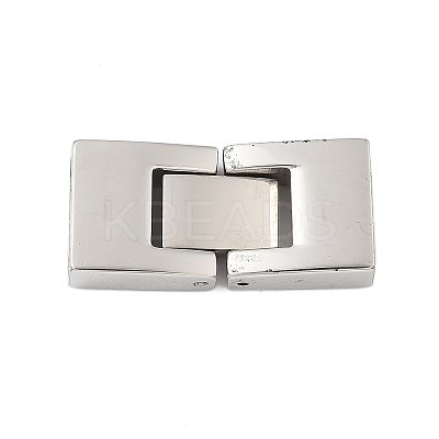 304 Stainless Steel Fold Over Clasps STAS-S185-15P-B-1
