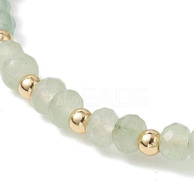 Dyed Natural Malaysia Jade & Brass Beaded Bangles for Women BJEW-JB13343-01-1