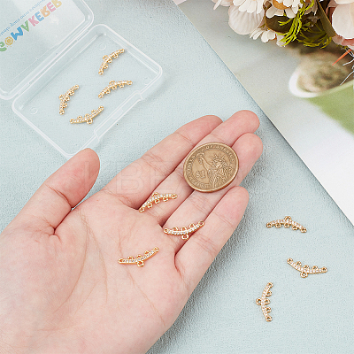 10Pcs Brass Micro Cubic Zirconia Chandelier Components Links KK-GO0002-05-1