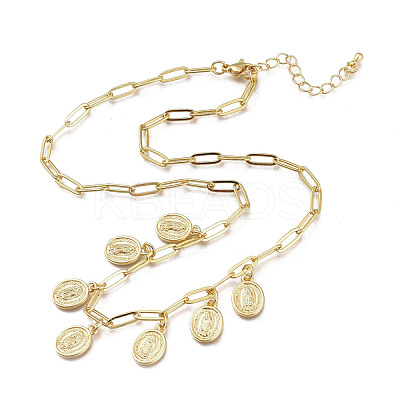 Brass Pendant Necklaces NJEW-M185-01G-1