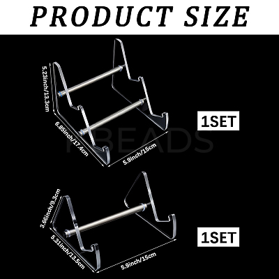 2Pcs 2 Style Acrylic Keyboard Display Stands with Platinum Plated Iron Supports ODIS-CP0001-13-1