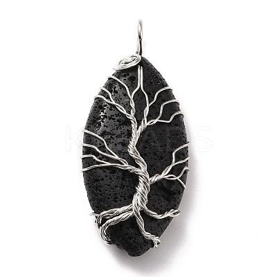 Natural Lava Rock Big Pendants KEYC-F019-01P-1