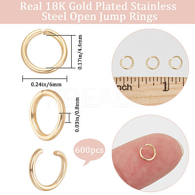 600Pcs 304 Stainless Steel Open Jump Rings STAS-BBC0004-96A-1