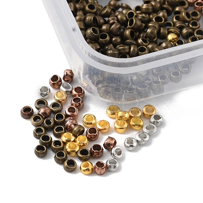 2200Pcs 4 Style Brass Crimp Beads KK-FS0001-19-1