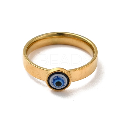 Resin Evil Eye Finger Ring STAS-H173-06G-1