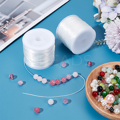 2 Rolls Flat Elastic Crystal Spandex String EW-BBC0001-02B-01-1