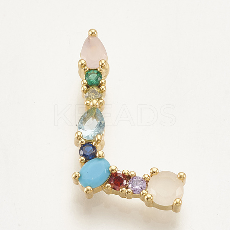 Brass Micro Pave Cubic Zirconia Pendants ZIRC-S061-64L-1