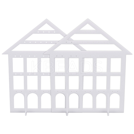 Detachable Lovely House Acrylic Earring Display Stands EDIS-WH0029-48B-1