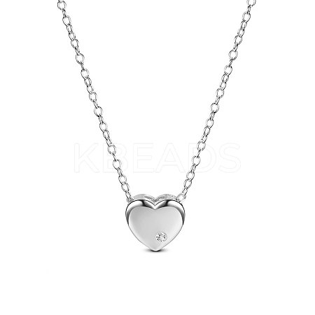 SHEGRACE Classic Rhodium Plated 925 Sterling Silver Necklace JN439B-1