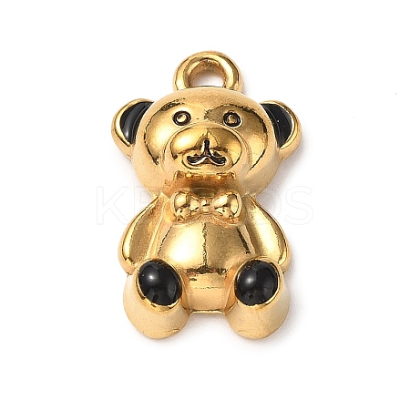 304 Stainless Steel Enamel Pendants STAS-P395-08C-G-1