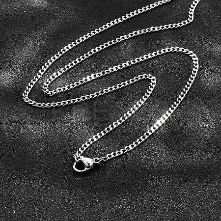 Non-Tarnish 304 Stainless Steel Curb Chain Necklaces LS-NJEW-L162-01B-P-1