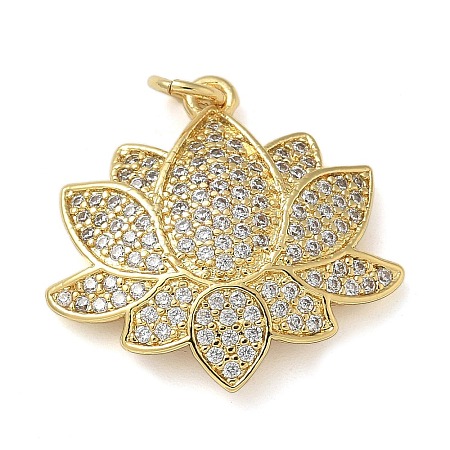 Rack Plating Brass Micro Pave Cubic Zirconia Pendants KK-K392-56G-1