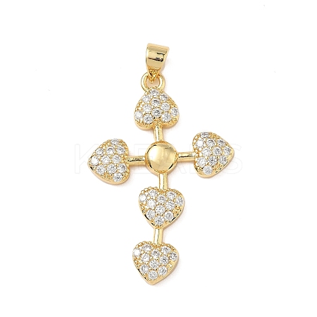 Brass Micro Pave Cubic Zirconia Pendants KK-D426-24A-G-1