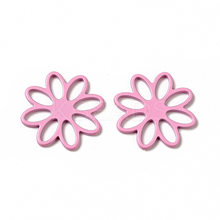 Spray Painted 201 Stainless Steel Filigree Joiners STAS-G304-09D-1