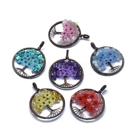 Natural & Synthetic Gemstone Pendants G-E529-A-1