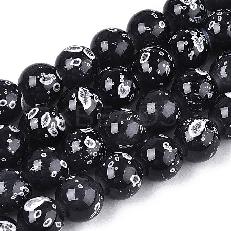 Baking Paint Glass Beads Strands DGLA-N015-10mm-10-1