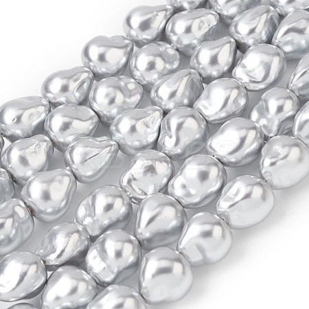 Electroplate Opaque Glass Imitation Pearl Beads Strands EGLA-H113-06-1