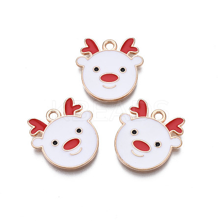 Christmas Alloy Enamel Pendants X-ENAM-Q442-48A-1
