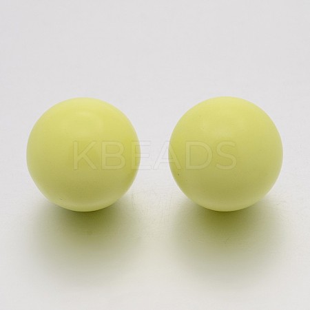 No Hole Spray Painted Brass Round Ball Beads Fit Cage Pendants LS-KKB-J002-14-1