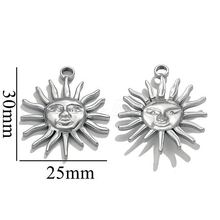 304 Stainless Steel Pendants STAS-WH0027-91A-P-1
