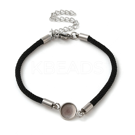 Milan Cord & 304 Stainless Steel Bracelets Making MAK-H004-02B-P01-1