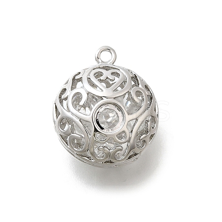 Brass with Cubic Zirconia Pendants KK-E792-28P-01-1