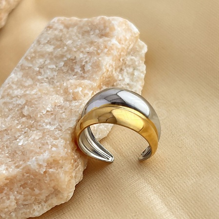 304 Stainless Steel Open Cuff Rings RJEW-K258-08GP-01-1