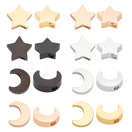 16Pcs 8 Style PVD Vacuum Plating 304 Stainless Steel Charms STAS-UN0024-05-1