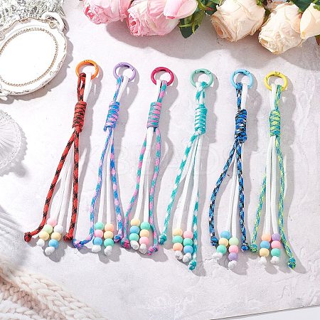 6Pcs Polyester & Spandex Parachute Cord Pendant Decorations HJEW-JM03794-1