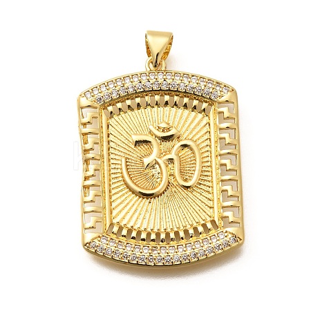 Rack Plating Brass Micro Pave Cubic Zirconia Pendants KK-L226-025G-1