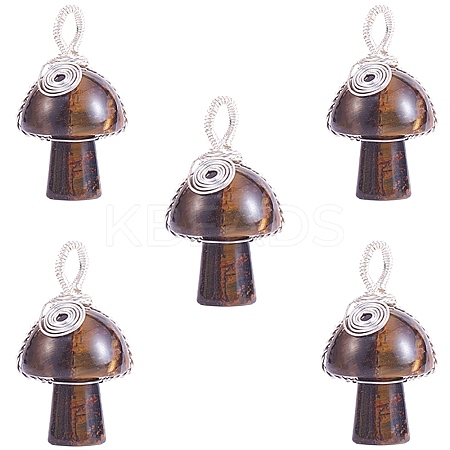 Natural Tiger Eye Pendants PALLOY-SW0004-01-1
