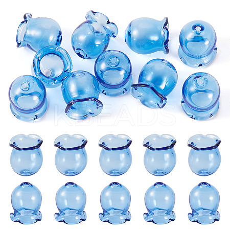 10Pcs Glass Bead Caps for Wind Chimes Making GLAA-BY0001-05H-1