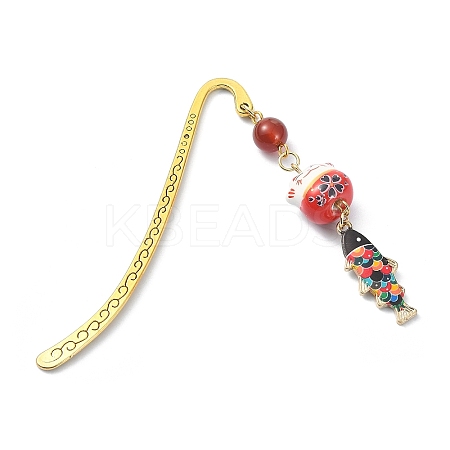 Japanese Style Maneki-neko Bookmark AJEW-JK00260-02-1