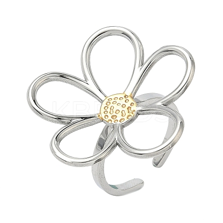 304 Stainless Steel Cuff Open Rings for Women LS-RJEW-P180-04A-1