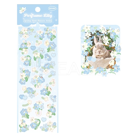 Flowers with Rabbits Paper Sticker PW-WGCFCFE-10-1