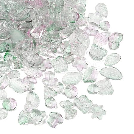 Gradient Color Transparent Glass Beads GLAA-B026-01G-1