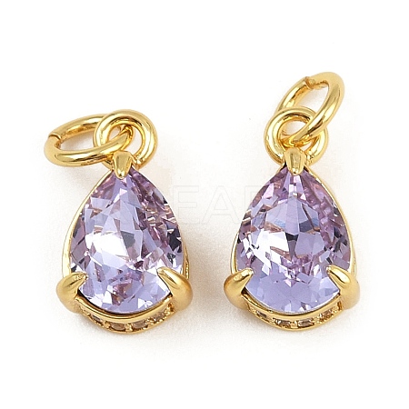 Brass Pave Cubic Zirconia Pendants KK-L240-05G-03-1