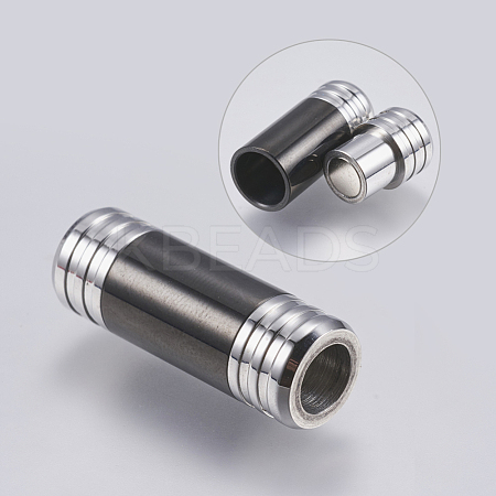 304 Stainless Steel Magnetic Clasps with Glue-in Ends STAS-F139-074B-1