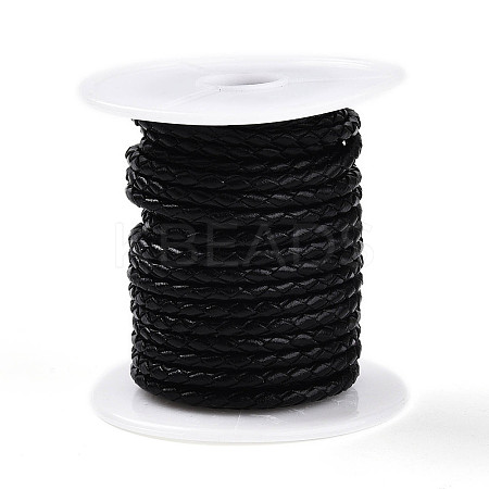 Braided Cowhide Leather Cord NWIR-N005-01C-4mm-1