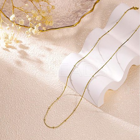 2MM 304 Stainless Steel Satellite Chain Necklaces for Women Men NJEW-F351-02G-1
