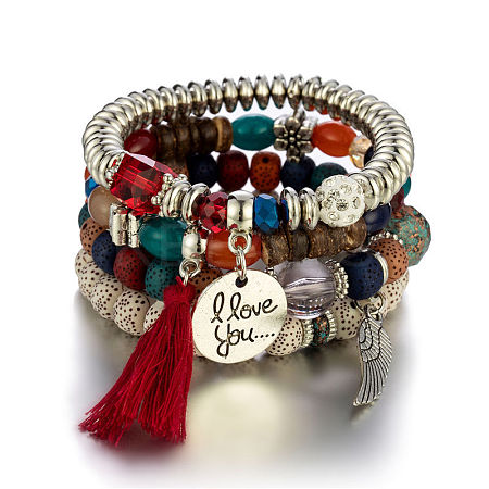 Boho Style Wood Beaded Stretch Bracelet Sets for Women WGE3C3B-57-1