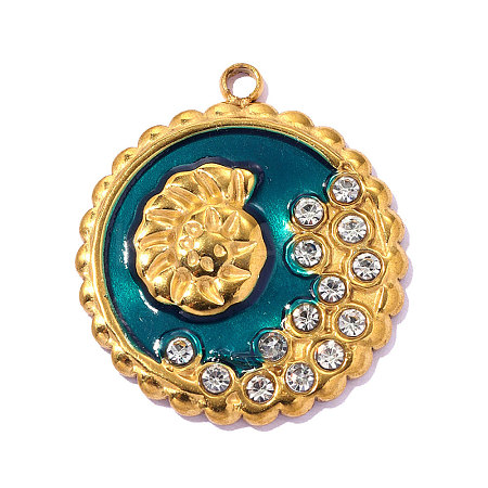 304 Stainless Steel Enamel Pendants STAS-OY019-59G-1