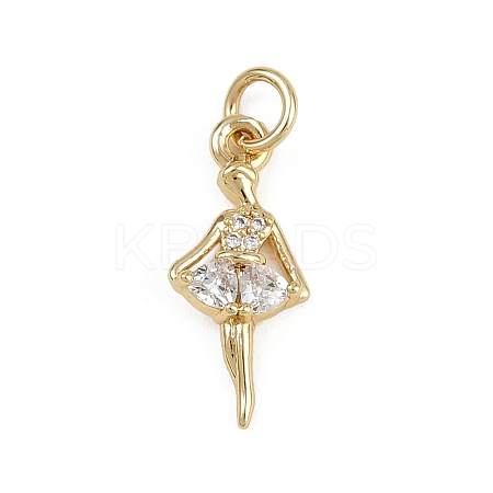 Brass Micro Pave Cubic Zirconia Pendants KK-D409-42G-B-1