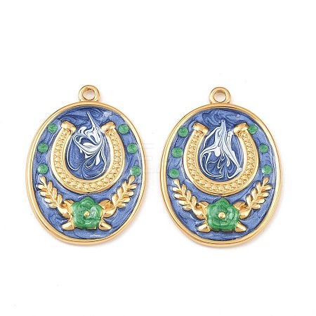 304 Stainless Steel Enamel Pendants STAS-C158-04G-02-1