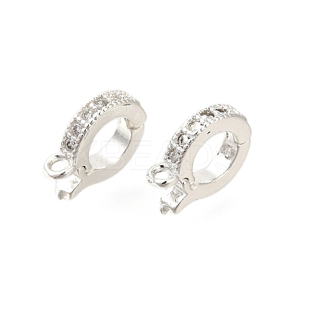 Rack Plating Brass Micro Pave Clear Cubic Zirconia Enhancer Shortener Bails KK-F883-12S-1