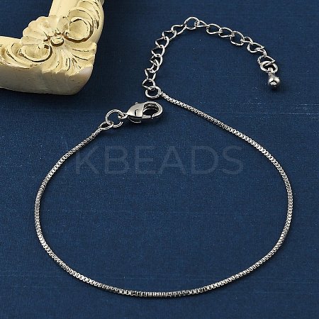 Rack Plating Brass Box Chain Bracelets for Women BJEW-G735-02P-1