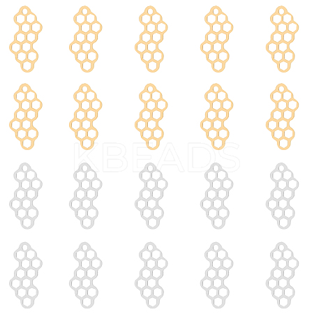 20Pcs 2 Colors 201 Stainless Steel Filigree Joiners STAS-DC0011-46-1