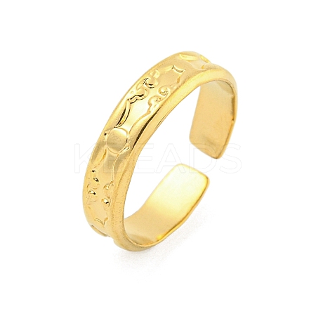 304 Stainless Steel Open Cuff Ring for Women LS-RJEW-S406-01G-01-1