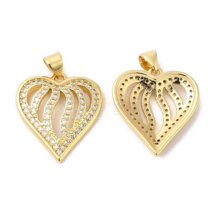 Real 16K Gold Plated Brass Micro Pave Clear Cubic Zirconia Pendants ZIRC-L103-027G-01-1
